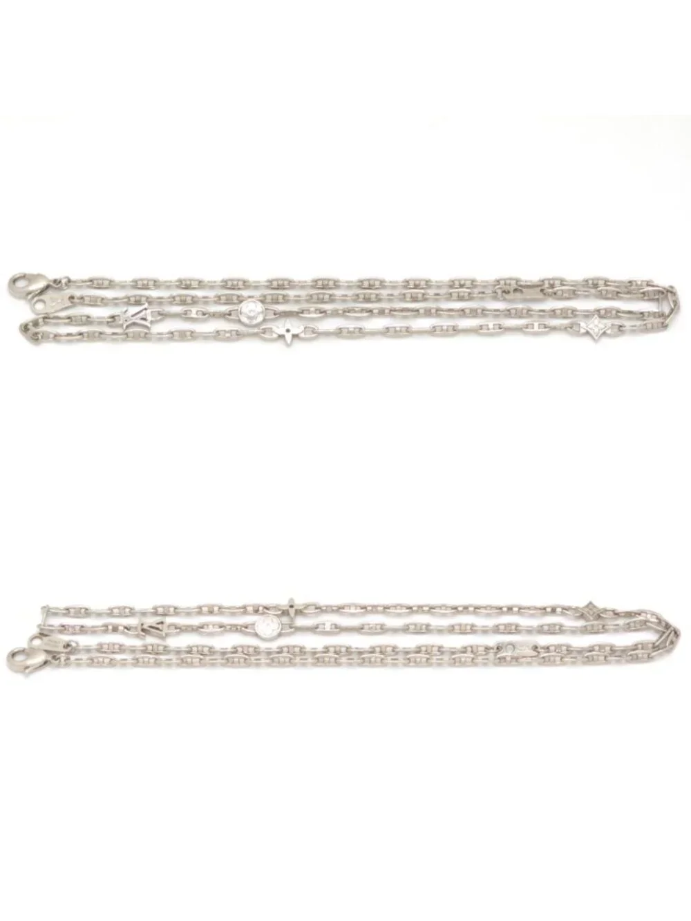 Louis Vuitton Necklace LV Speed Silver Colored Metal Length 59.8 LV Signature